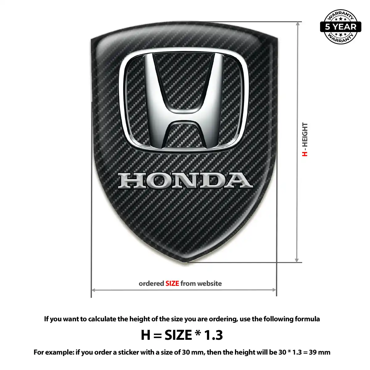 Honda 3D Resin Sticker Deluxe Edition