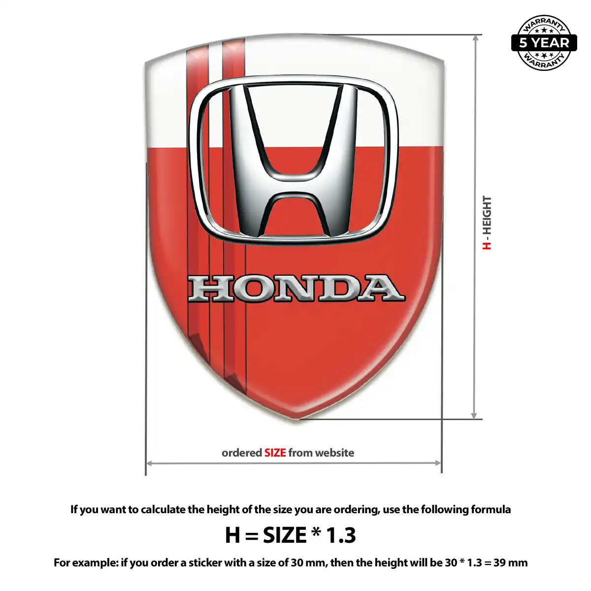 Honda 3D Resin Sticker Exclusive Series