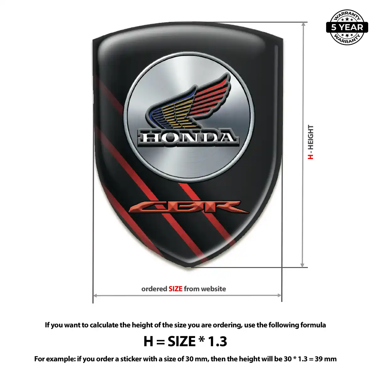 Honda 3D Resin Sticker Interior Elegance
