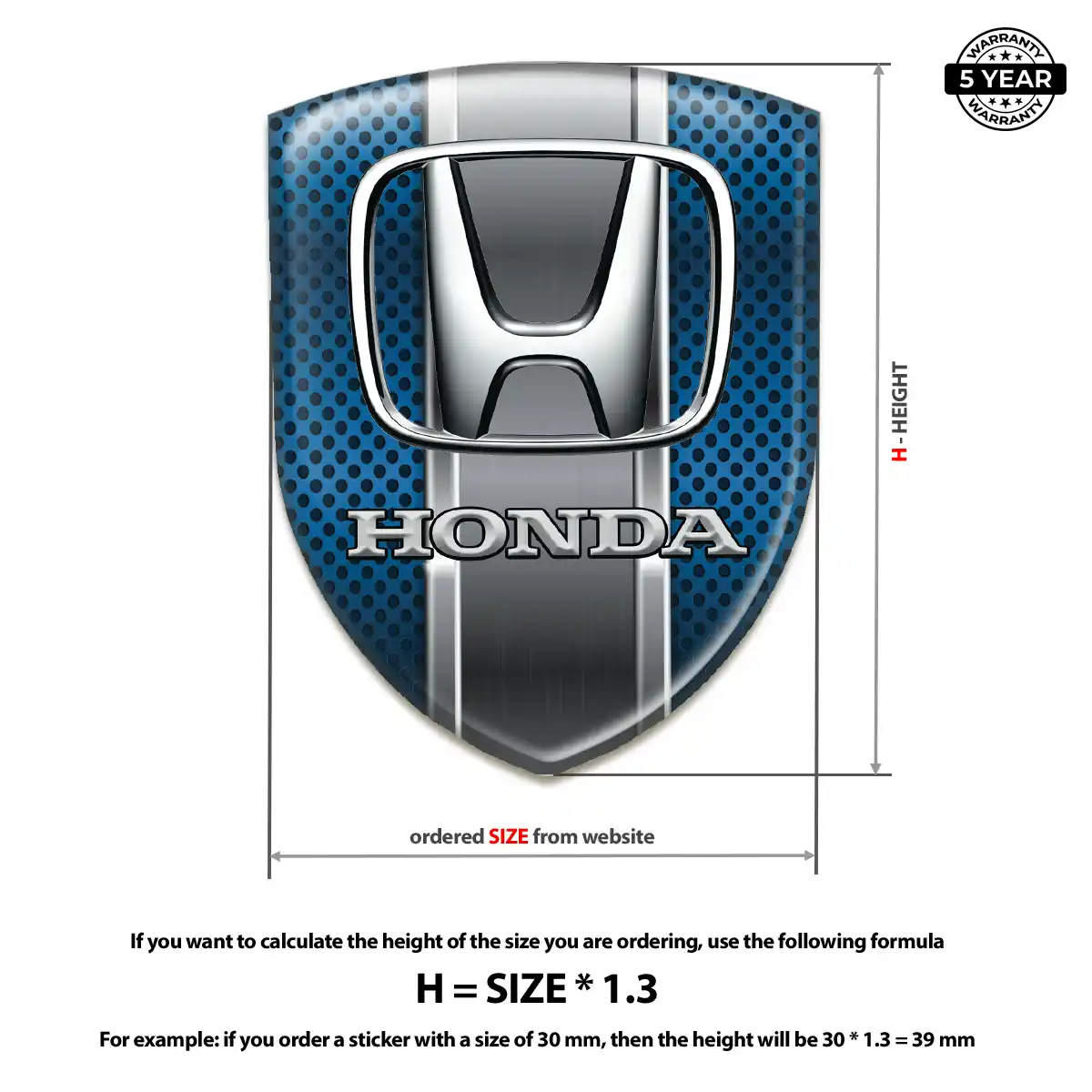 Honda 3D Resin Sticker Noble Edition