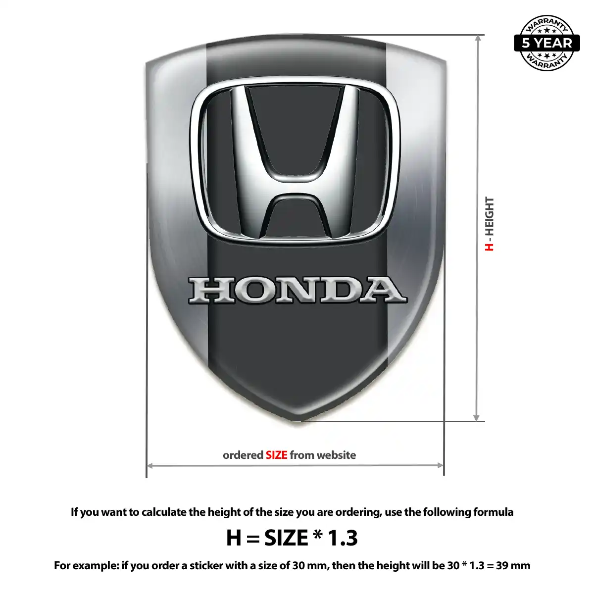 Honda 3D Resin Sticker Opulent Line