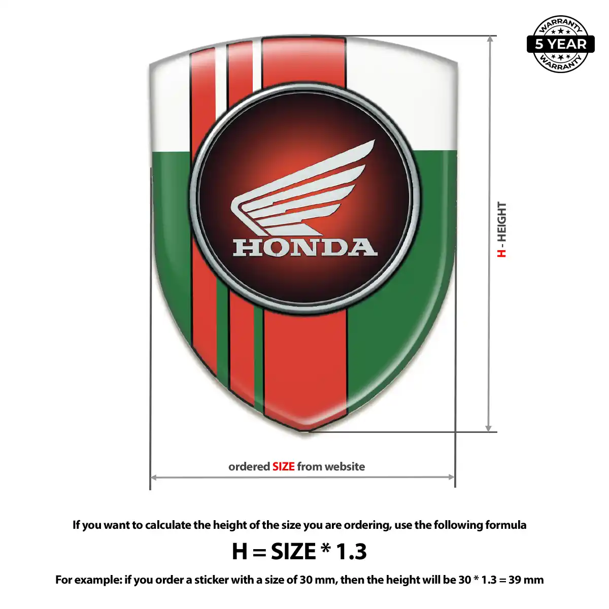 Honda 3D Resin Sticker Premium Dome