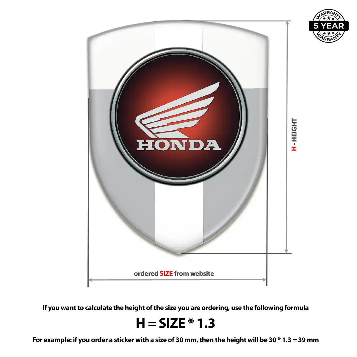 Honda 3D Resin Sticker Prestige Line
