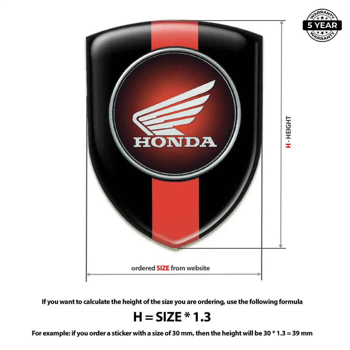Honda 3D Resin Sticker Prime Quality