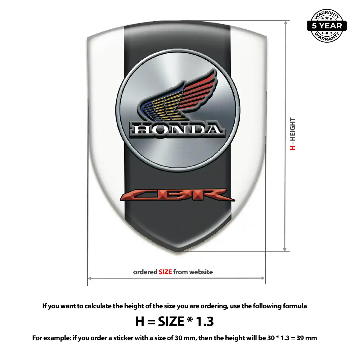 Honda 3D Resin Sticker Resin Luxe