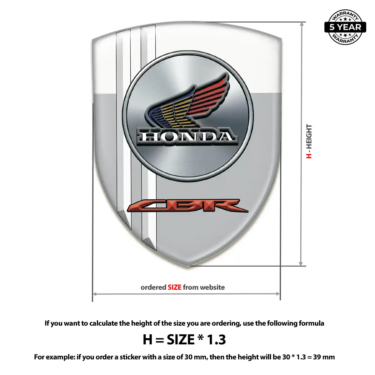 Honda 3D Resin Sticker Signature Grade