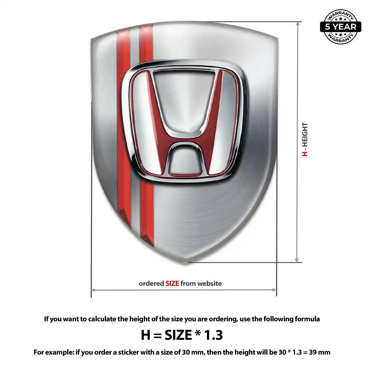 Honda 3D Resin Sticker Superior Craft