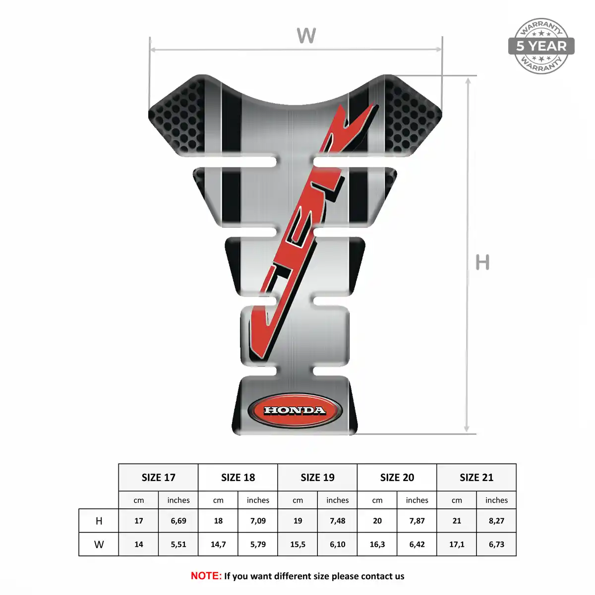 Honda 3D Tank Pad Elite Finish