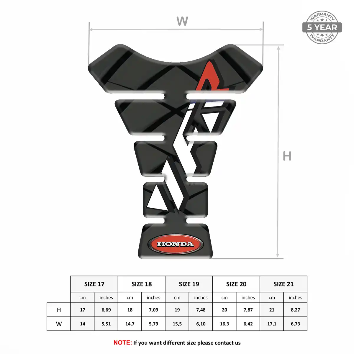 Honda 3D Tank Pad Refined Design