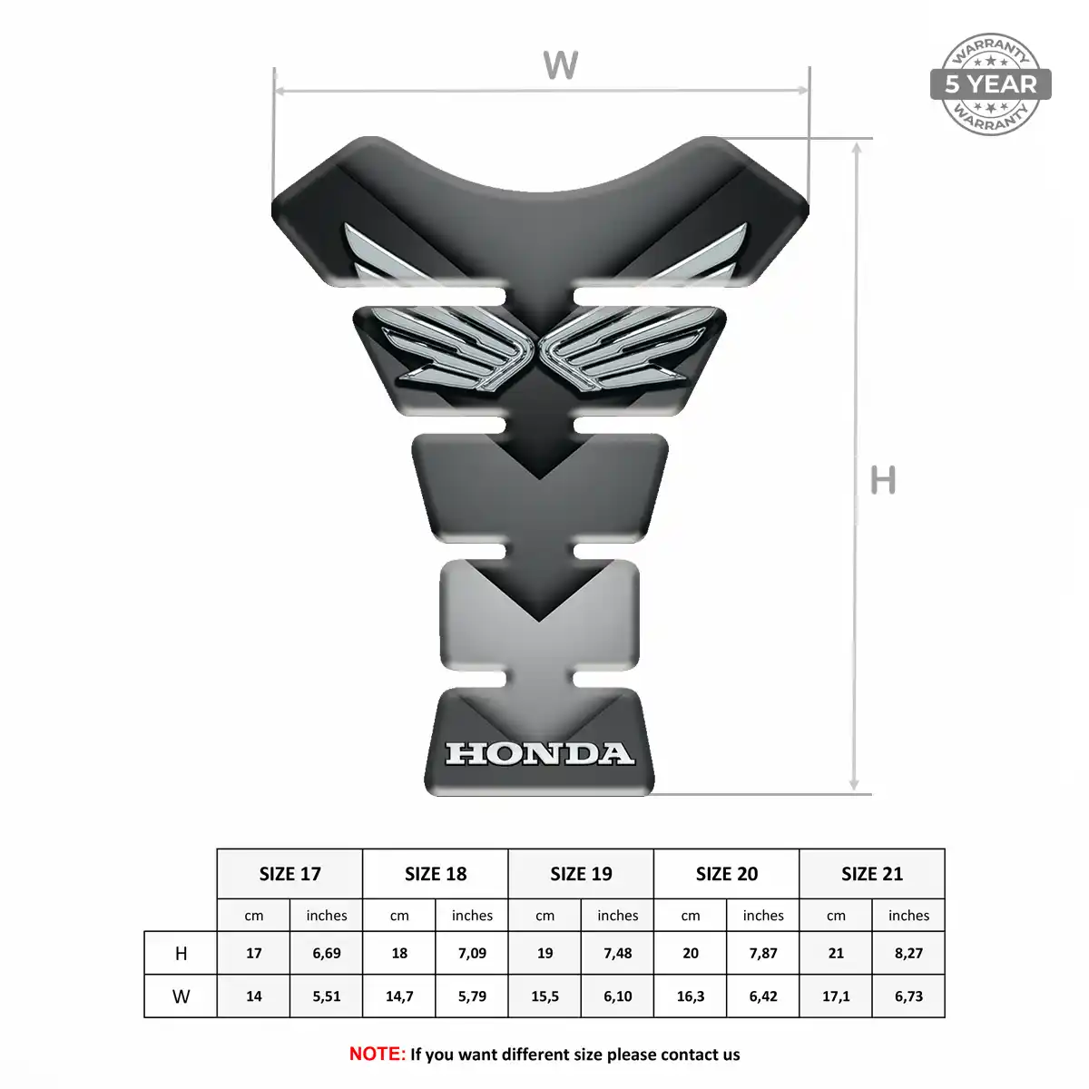 Honda 3D Tank Pad Resin Elite