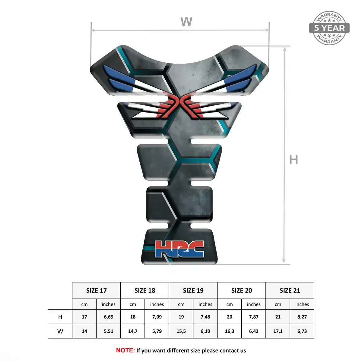 Honda 3D Tank Pad Resin Luxe