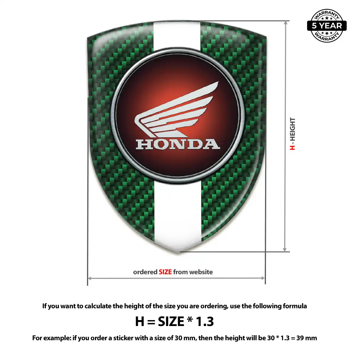 Honda Automotive Emblem Sticker Cabin Style