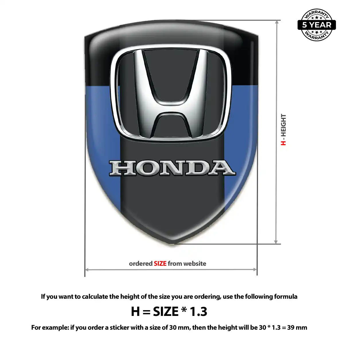 Honda Automotive Emblem Sticker Elite Finish