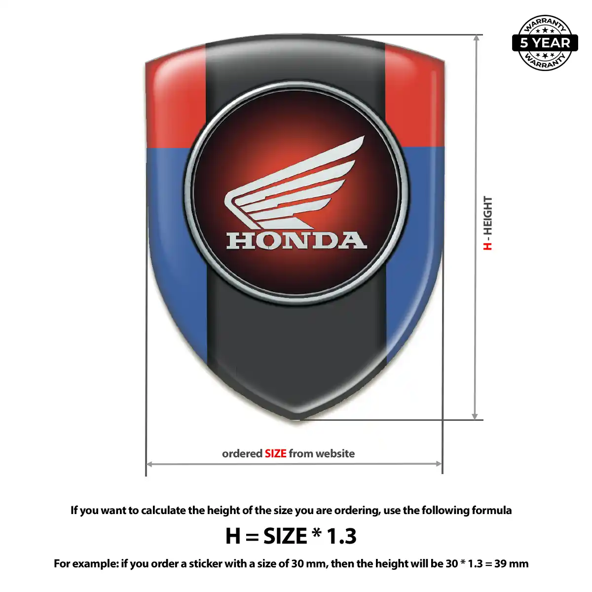 Honda Automotive Emblem Sticker Exterior Luxe