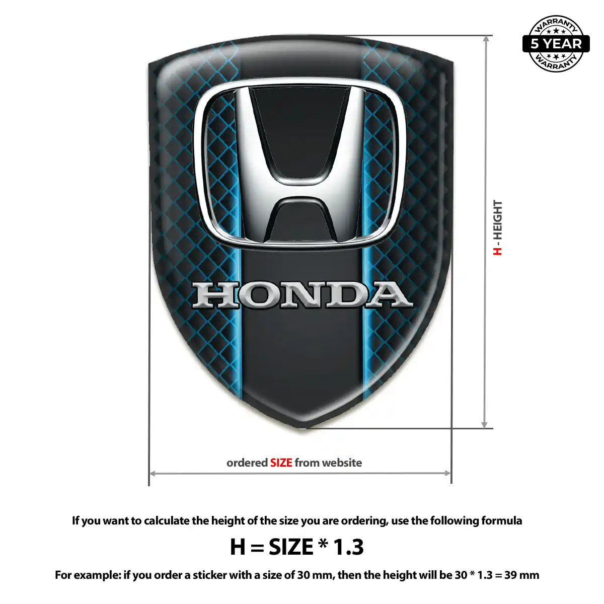 Honda Automotive Emblem Sticker Opulent Line
