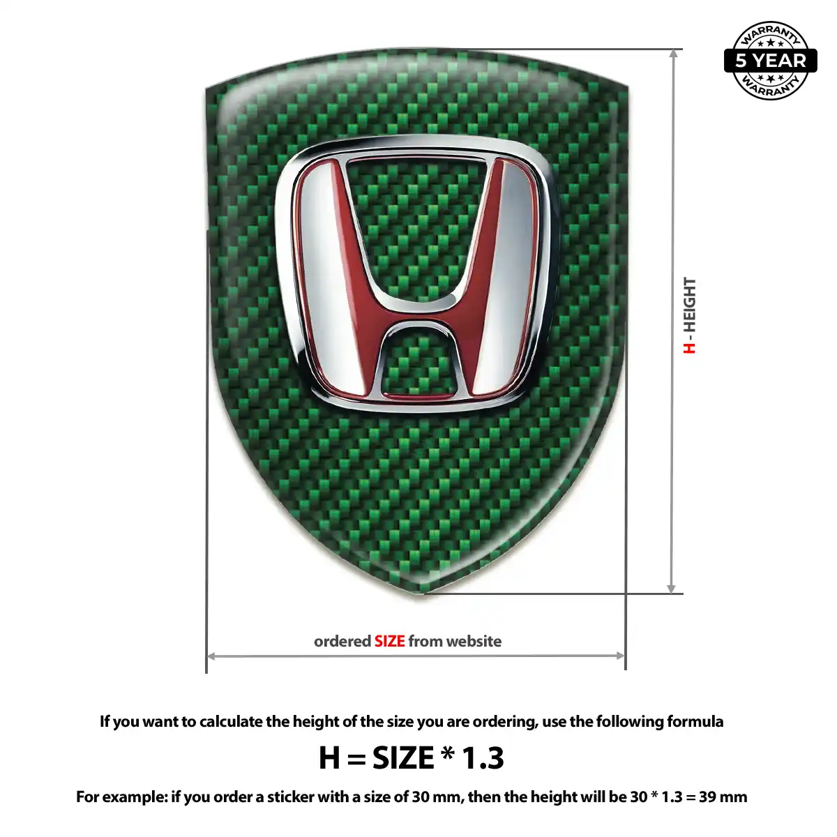Honda Automotive Emblem Sticker Premium Dome