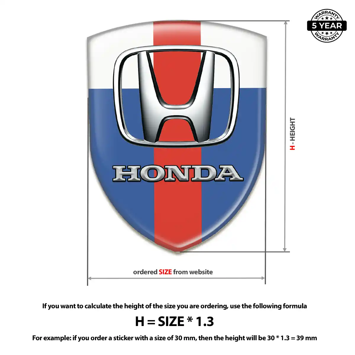 Honda Automotive Emblem Sticker Prestige Line