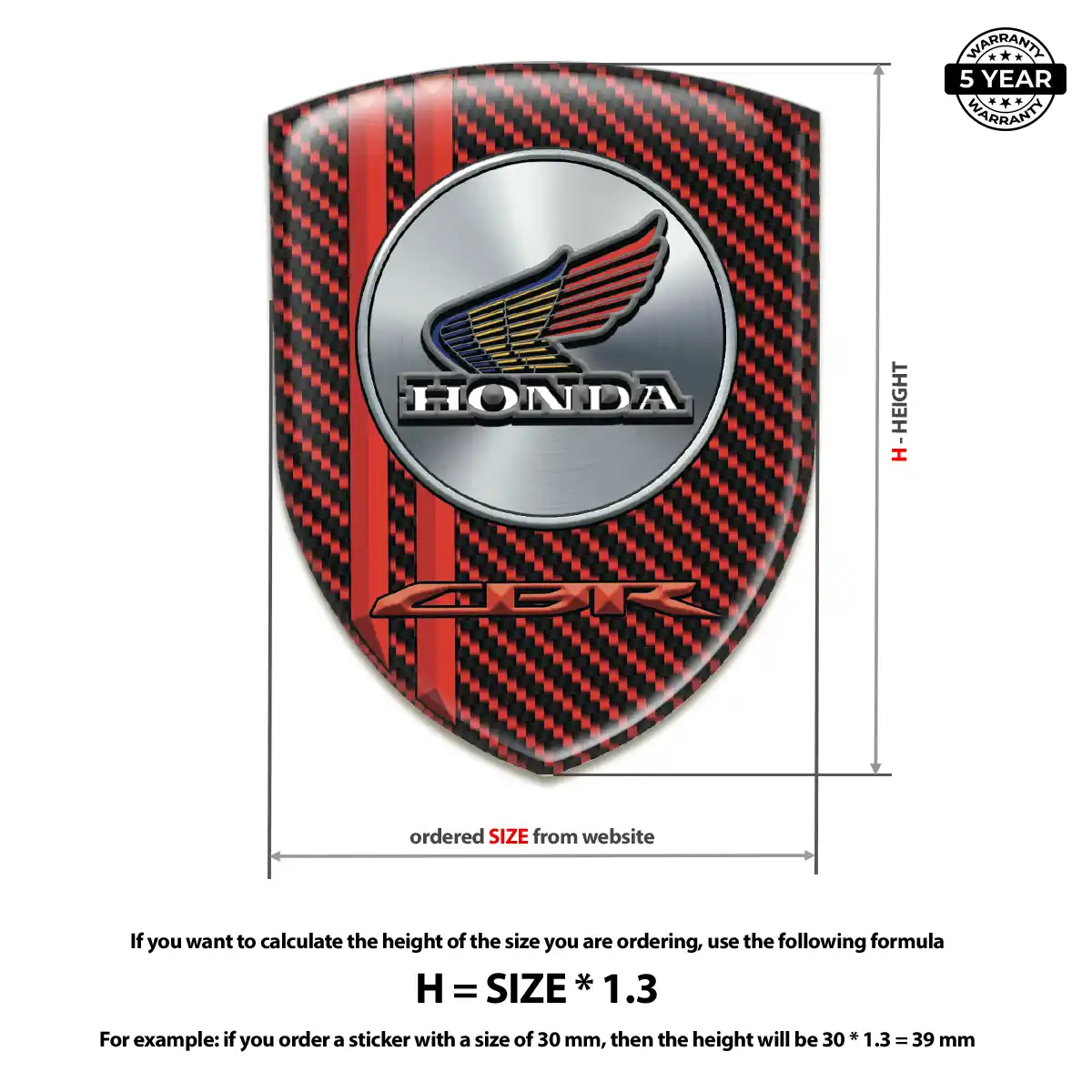 Honda Automotive Emblem Sticker Refined Design