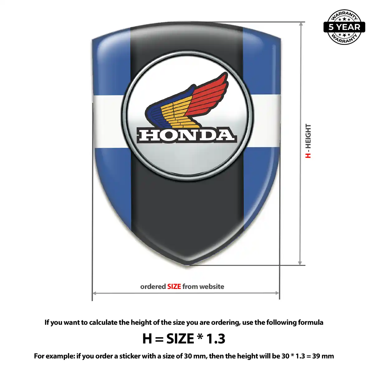 Honda Automotive Emblem Sticker Resin Elite