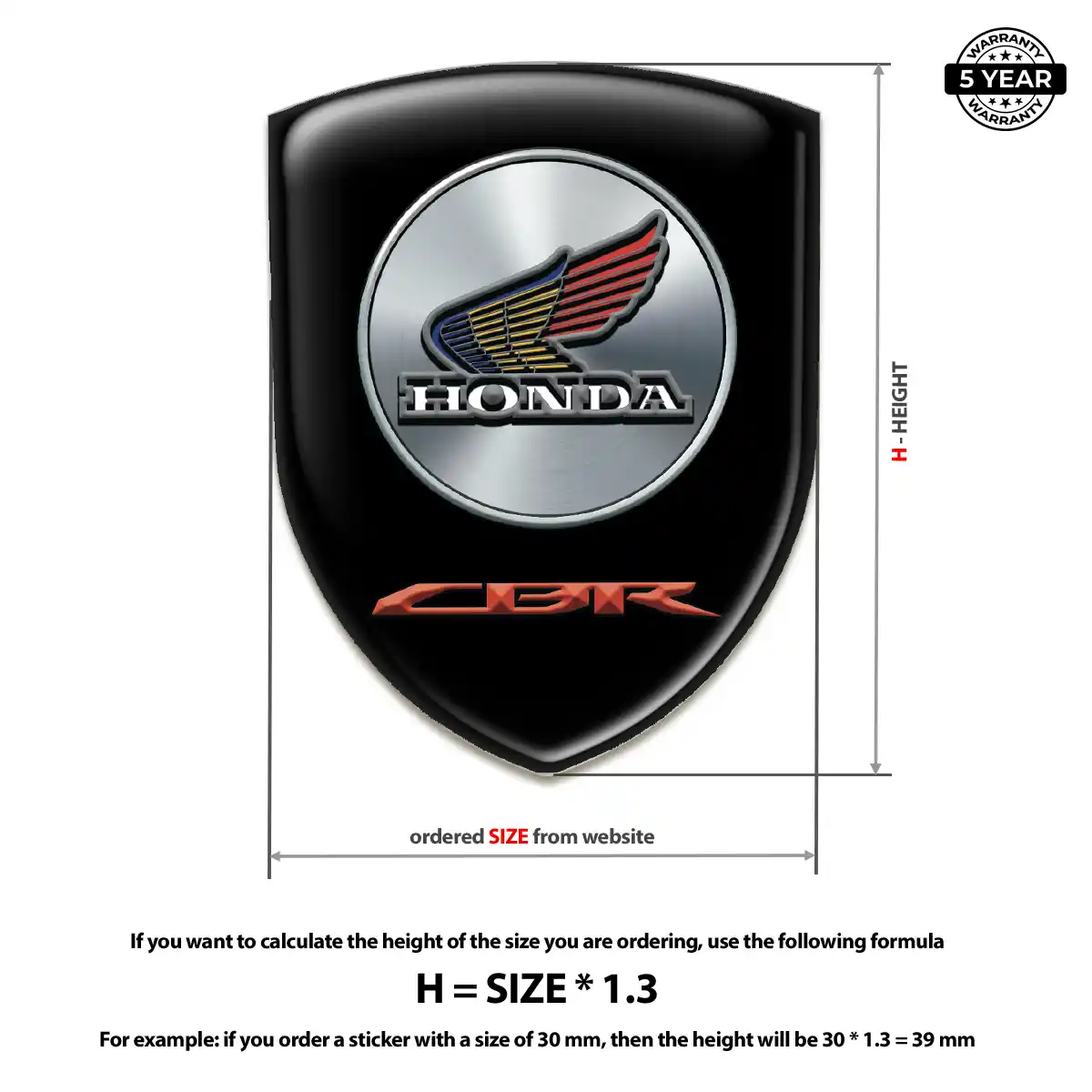 Honda Automotive Emblem Sticker Resin Luxe