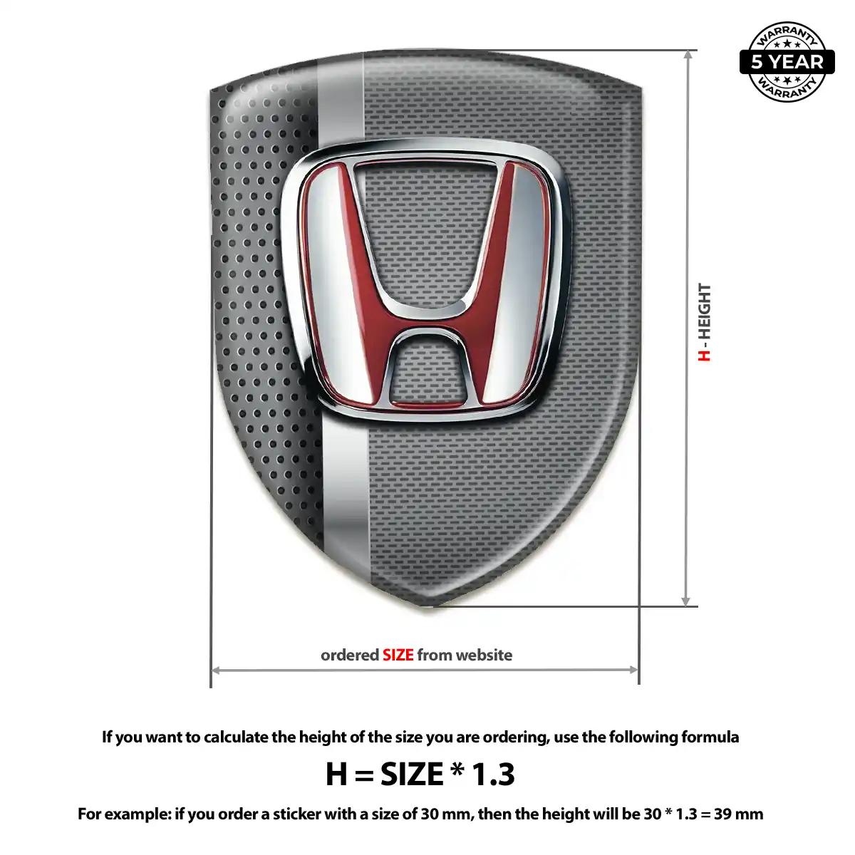 Honda Automotive Emblem Sticker Superior Craft