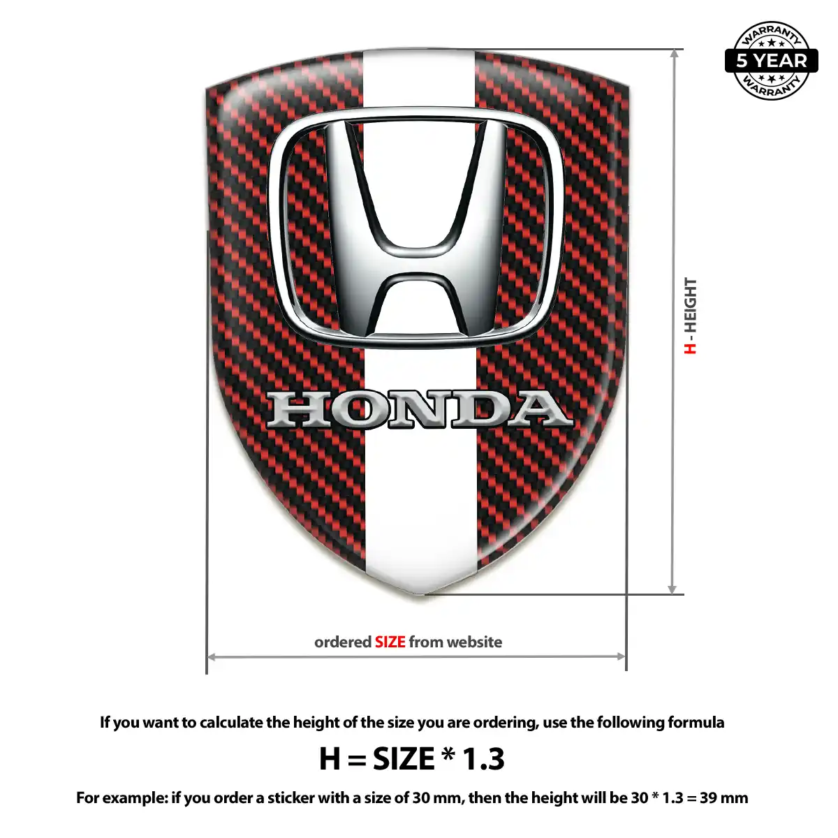 Honda Automotive Logo Sticker Cabin Style