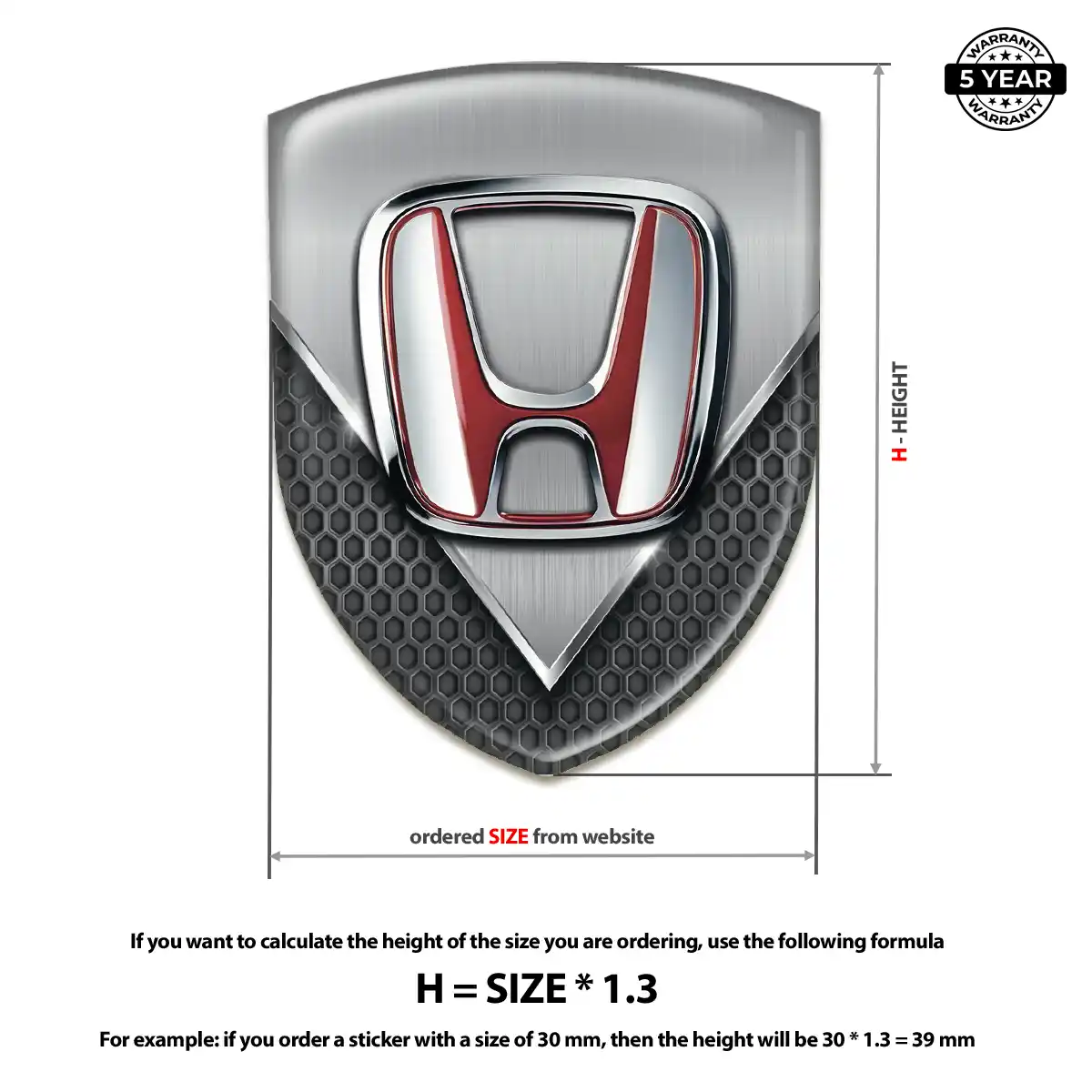 Honda Automotive Logo Sticker Deluxe Edition
