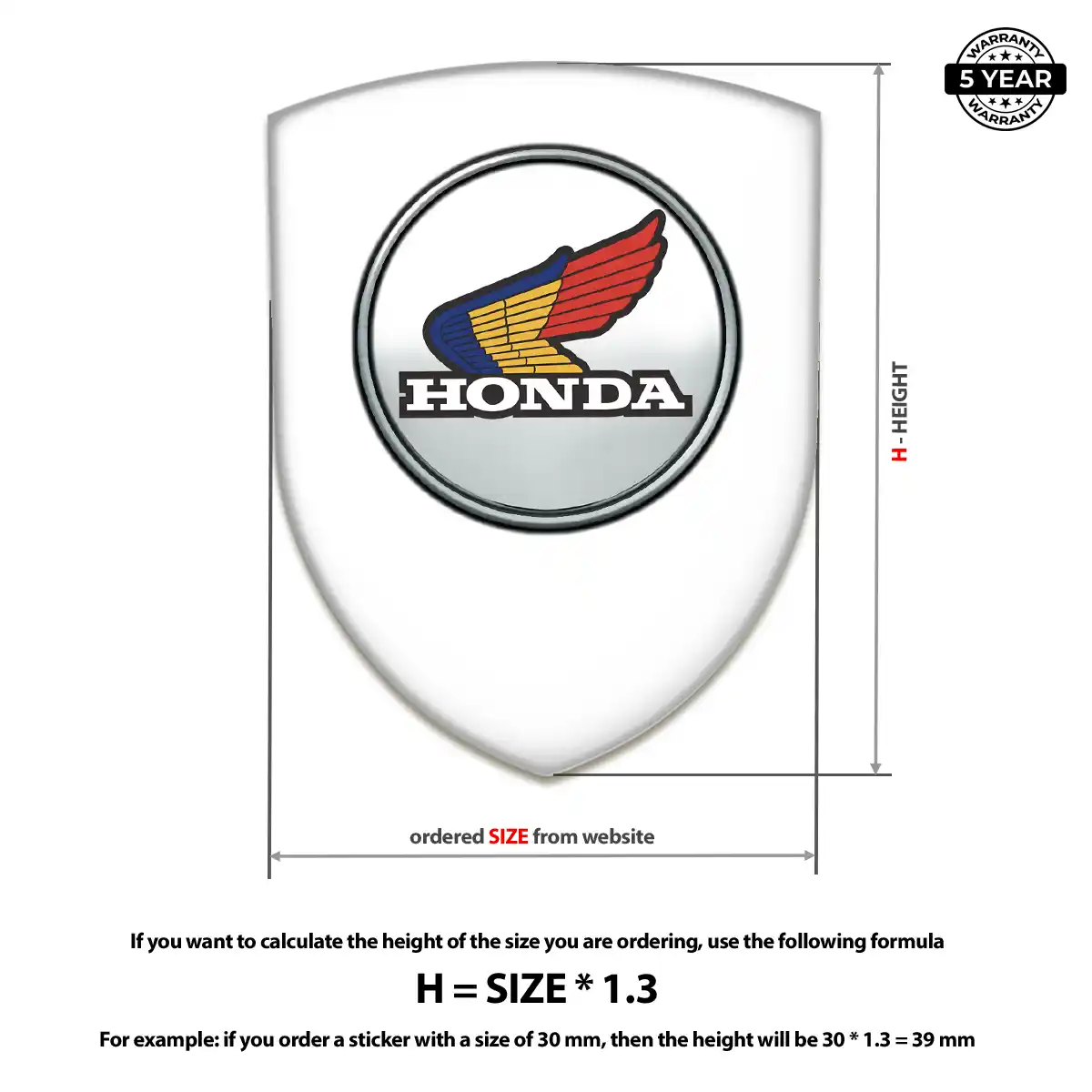 Honda Automotive Logo Sticker Elite Finish