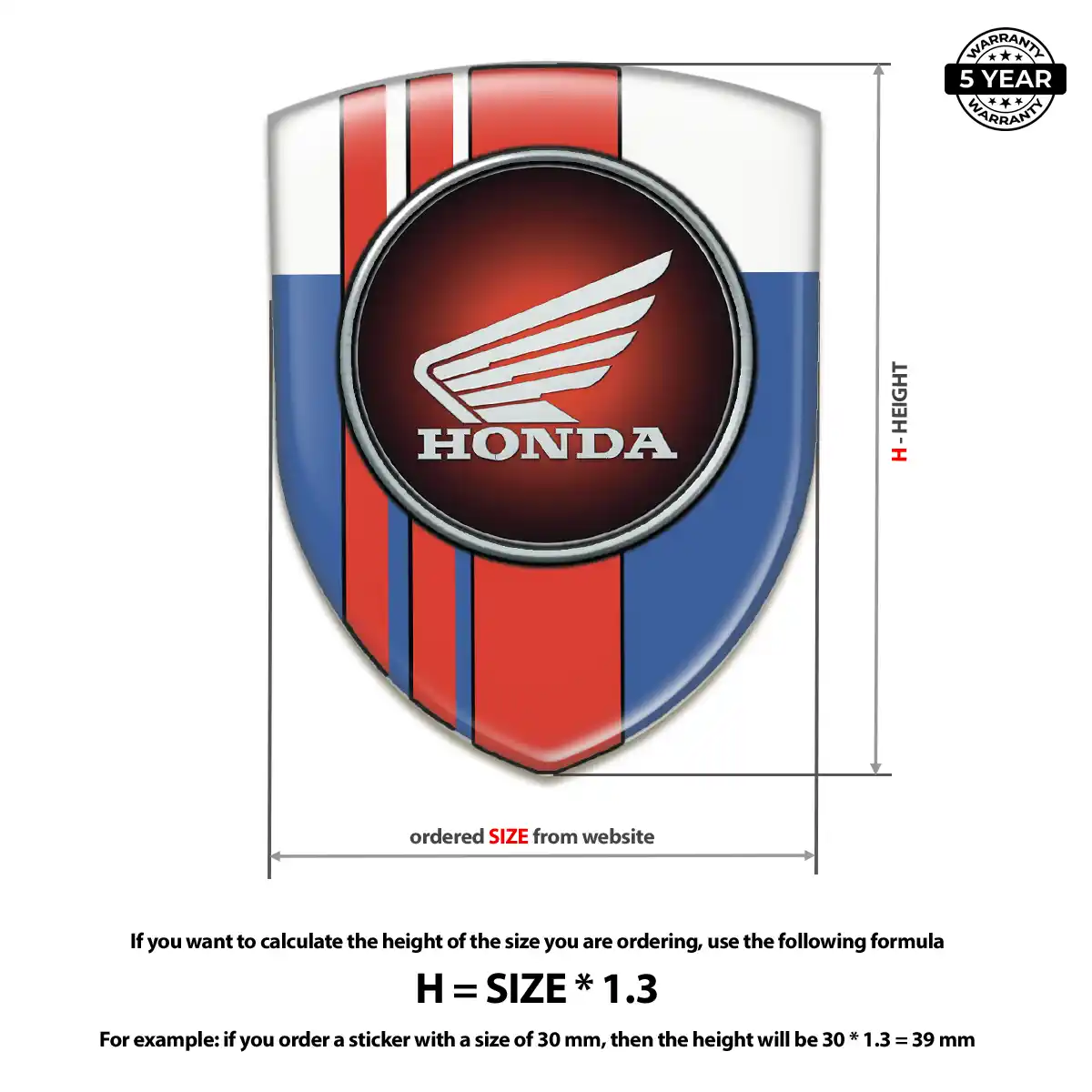 Honda Automotive Logo Sticker Exterior Luxe