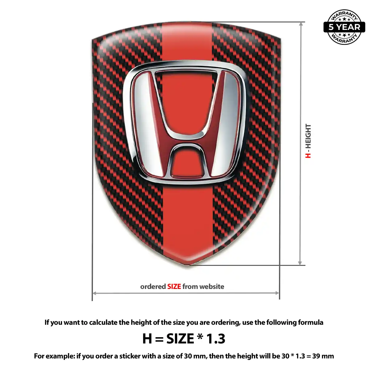 Honda Automotive Logo Sticker Interior Elegance