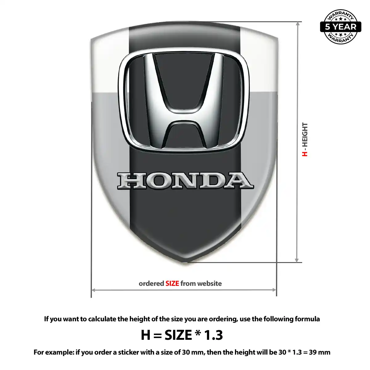 Honda Automotive Logo Sticker Interior Luxe