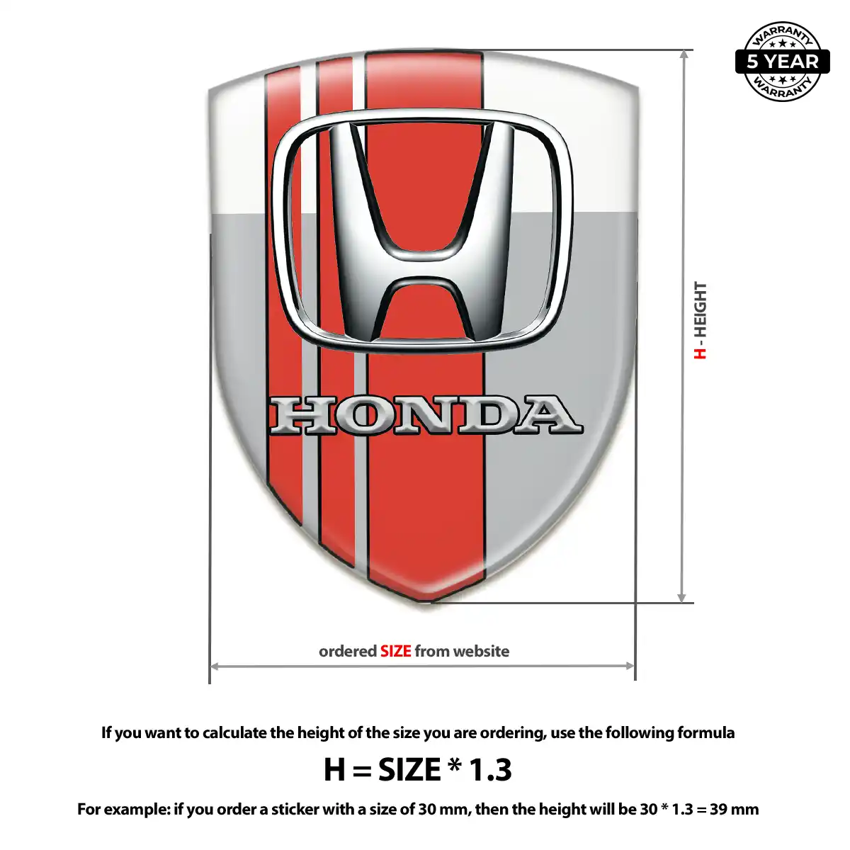 Honda Automotive Logo Sticker Outer Style