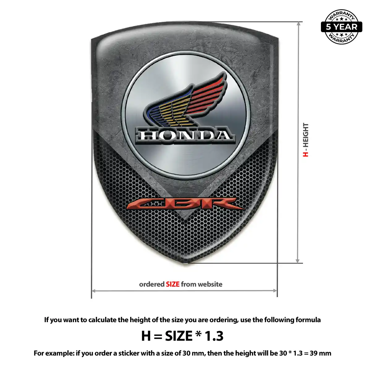 Honda Automotive Logo Sticker Premium Dome