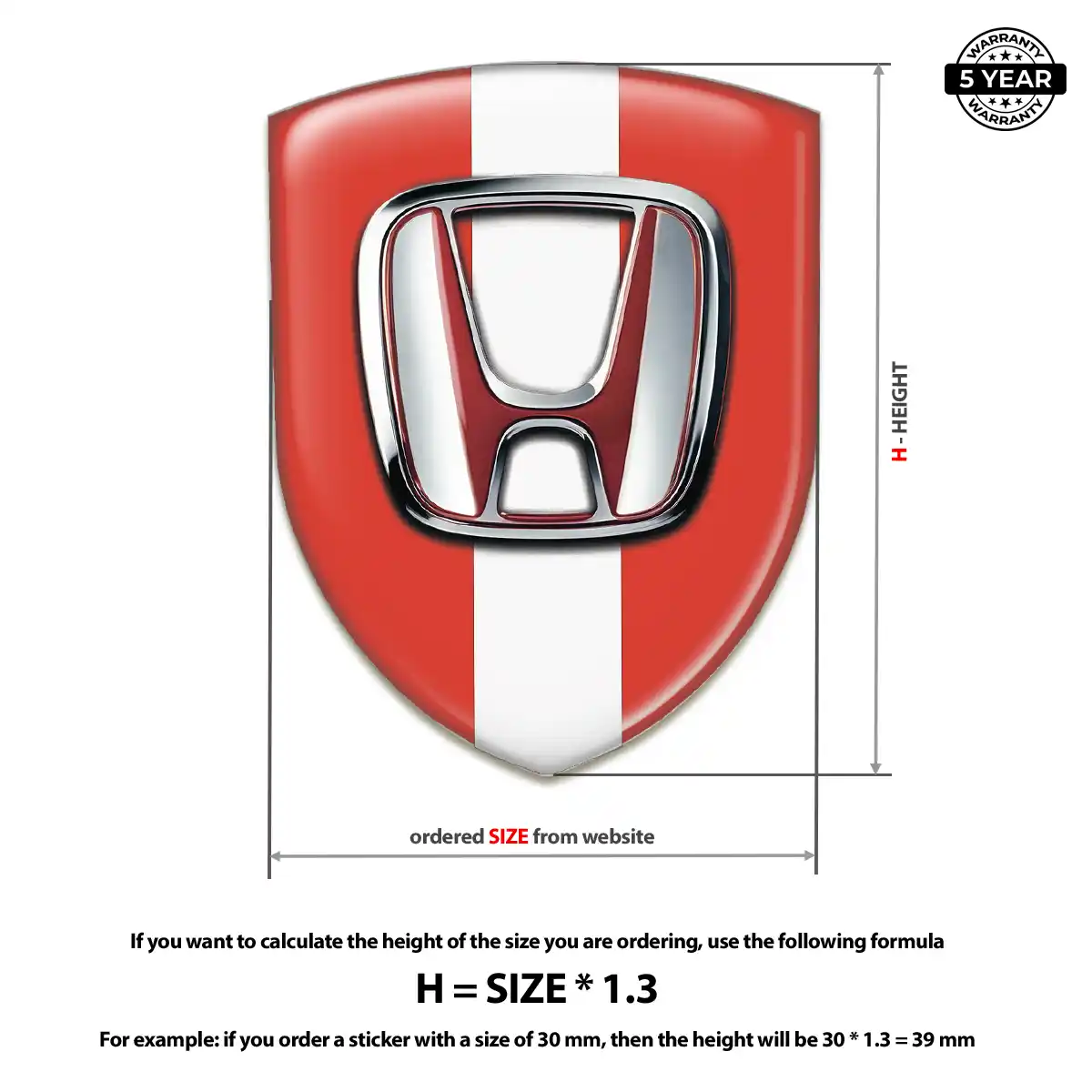 Honda Automotive Logo Sticker Resin Elite