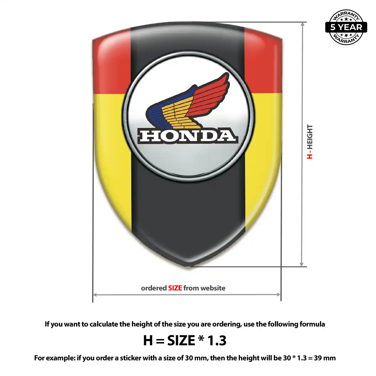 Honda Automotive Logo Sticker Resin Luxe