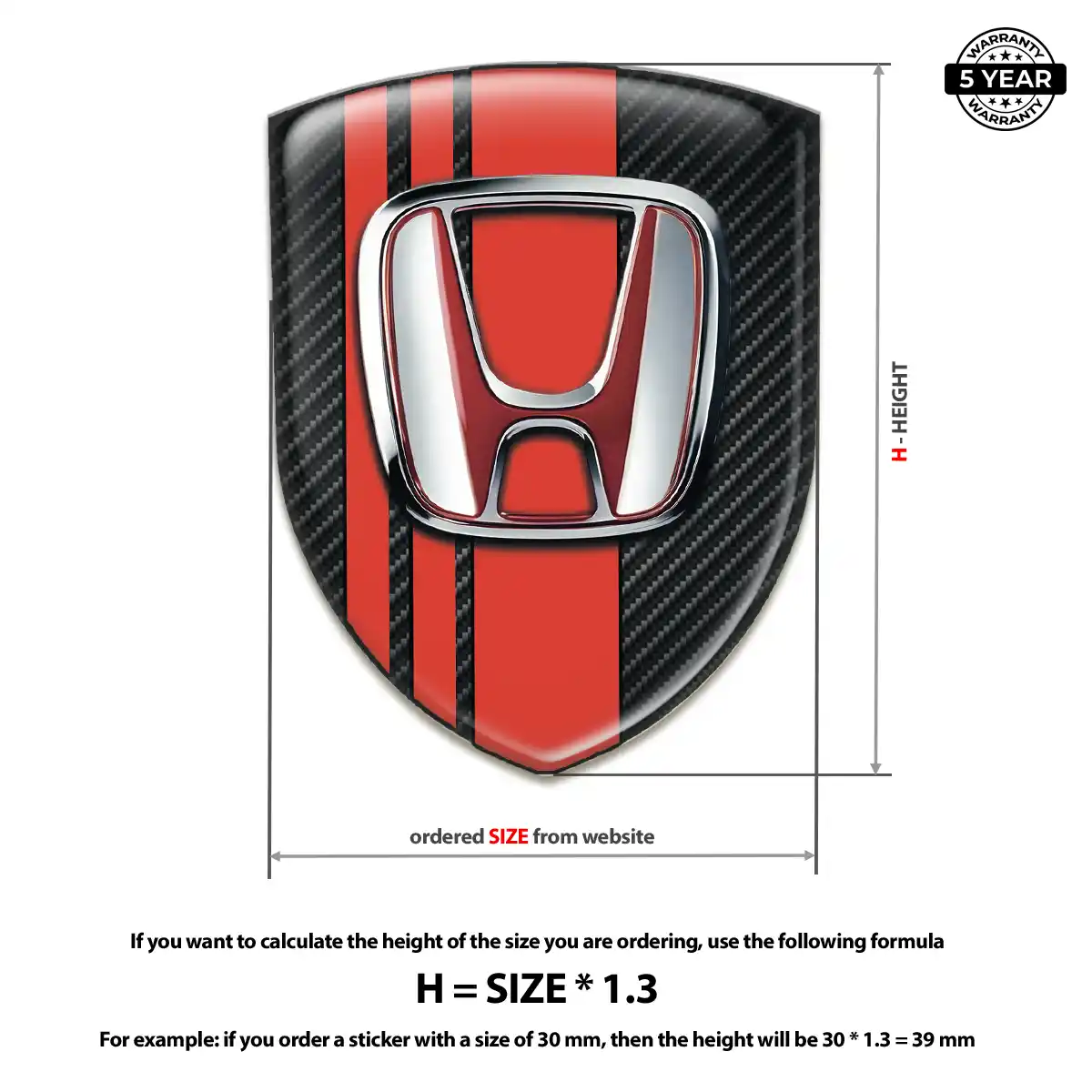 Honda Automotive Logo Sticker Signature Grade