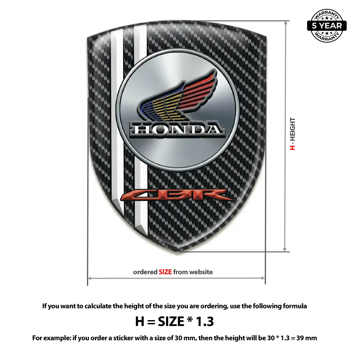Honda Automotive Resin Decal Cabin Style