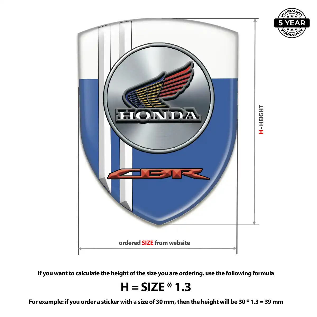 Honda Automotive Resin Decal Elite Finish