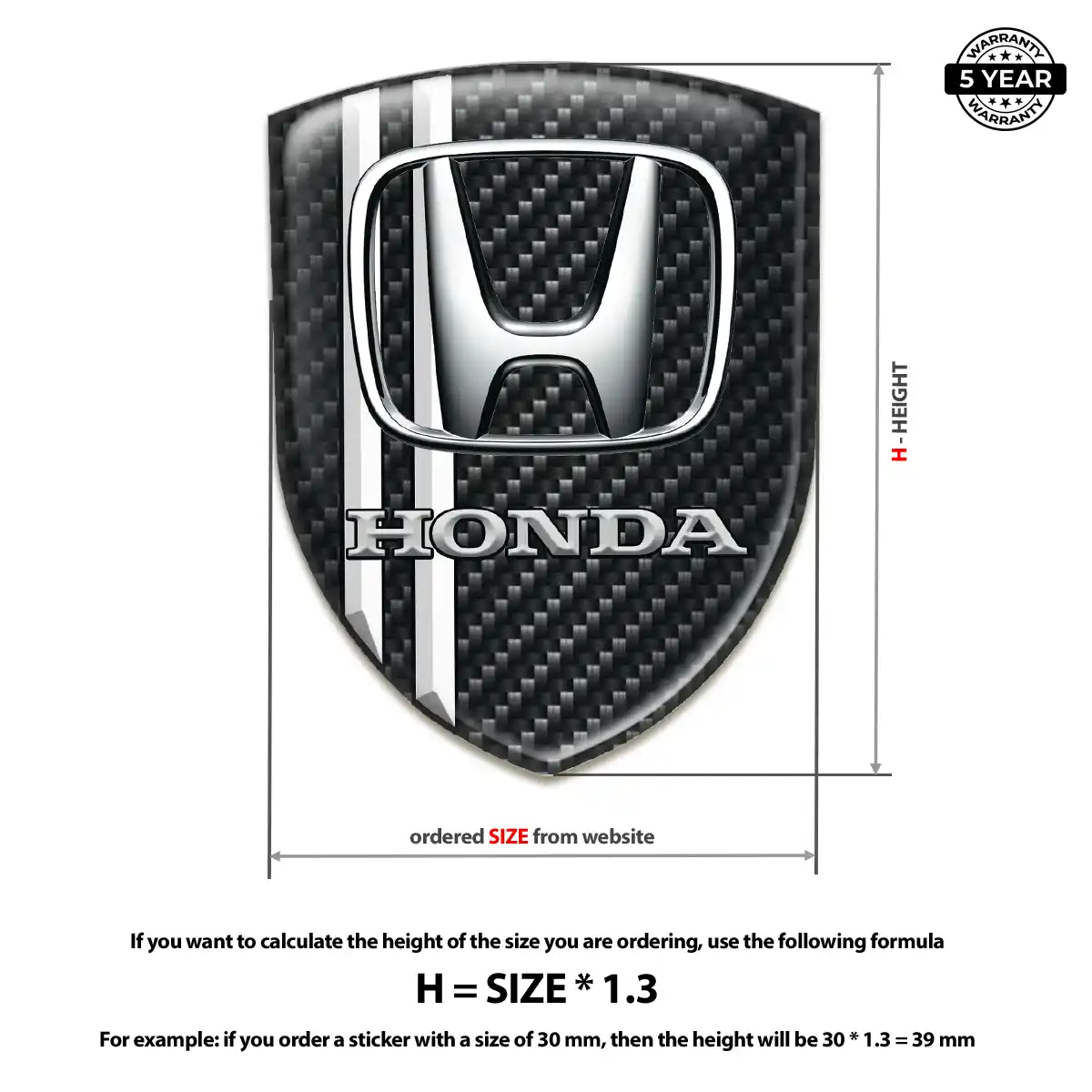 Honda Automotive Resin Decal Exterior Luxe