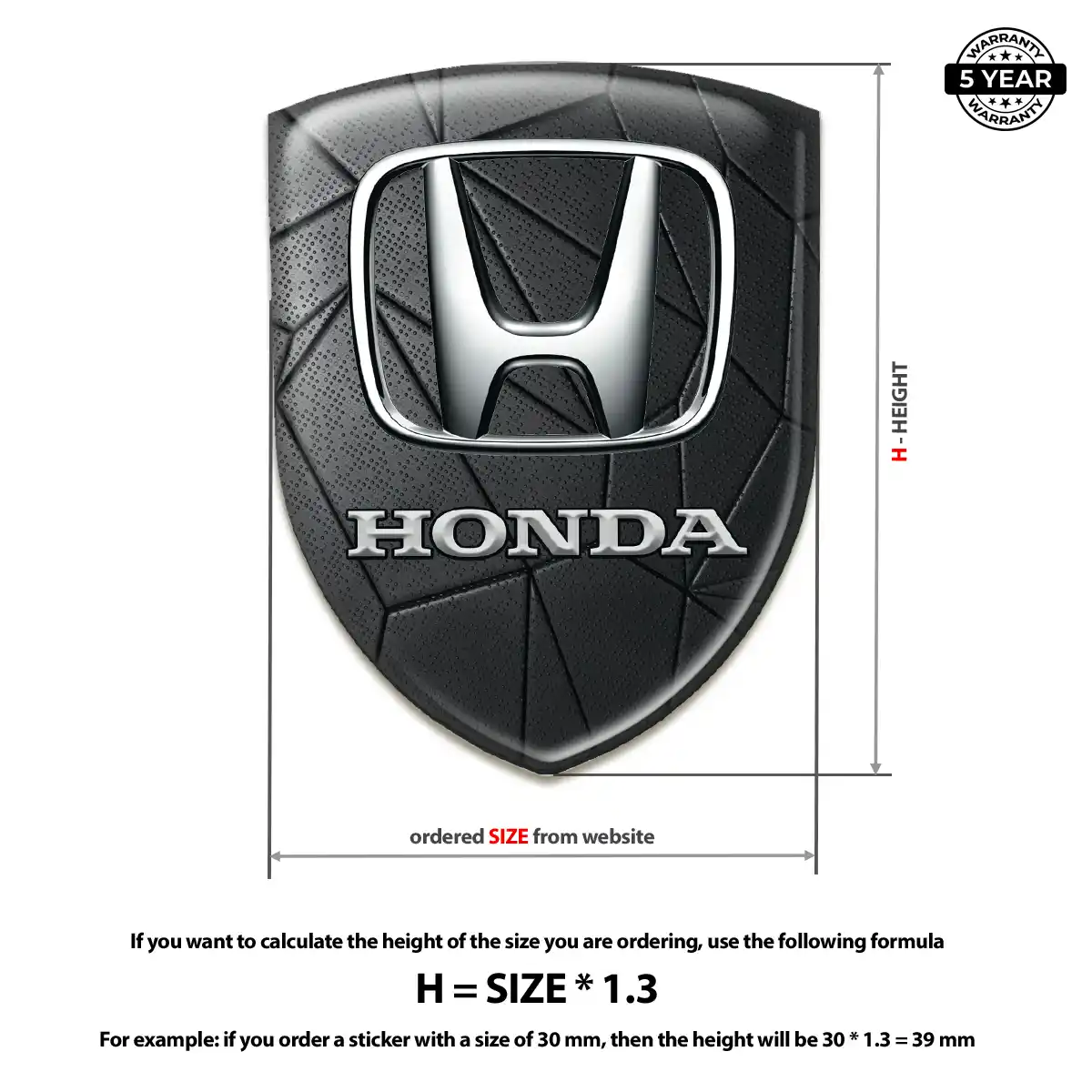 Honda Automotive Resin Decal Interior Elegance