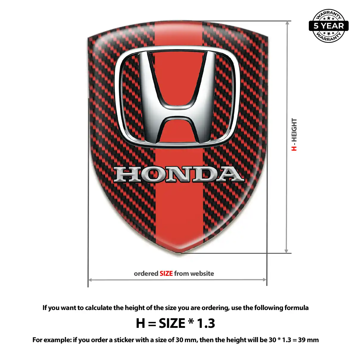 Honda Automotive Resin Decal Opulent Line
