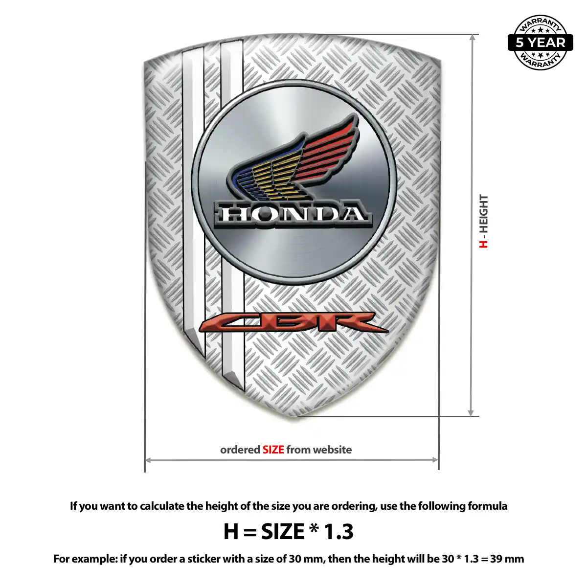 Honda Automotive Resin Decal Premium Dome