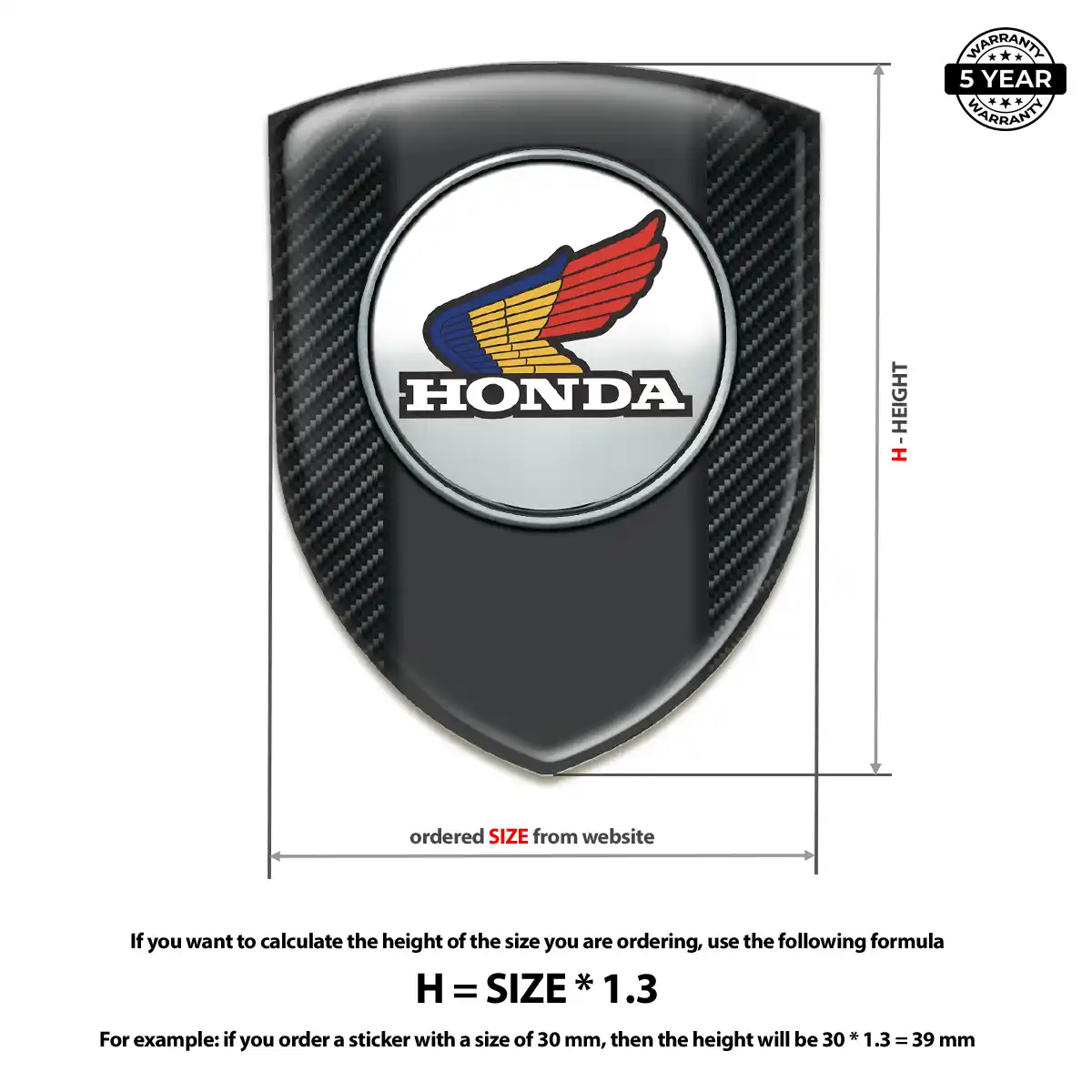 Honda Automotive Resin Decal Prestige Line