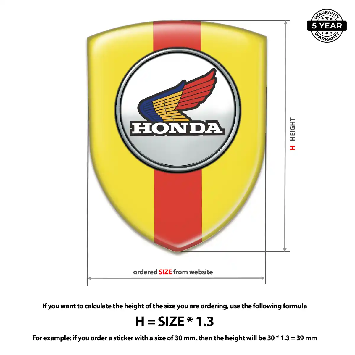 Honda Automotive Resin Decal Prime Quality