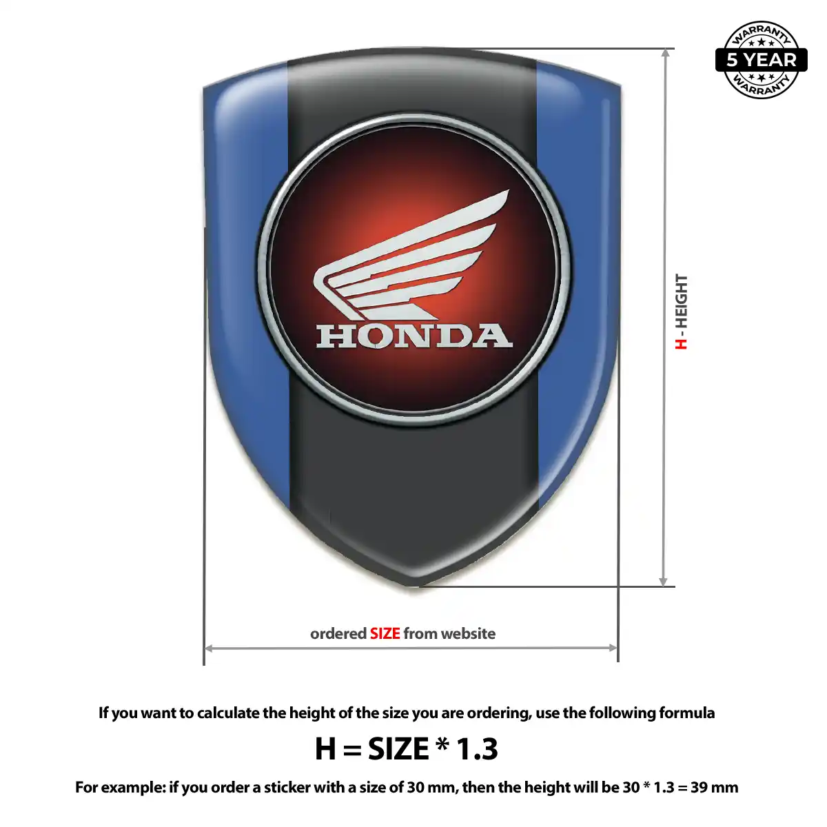 Honda Automotive Resin Decal Refined Design