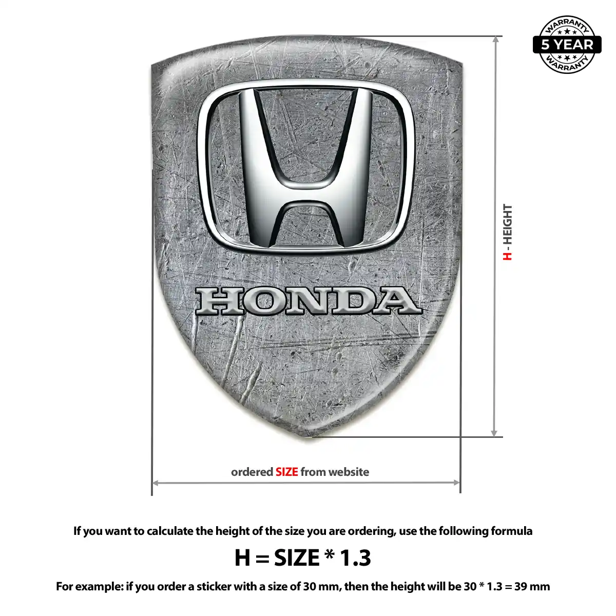Honda Automotive Resin Decal Signature Grade