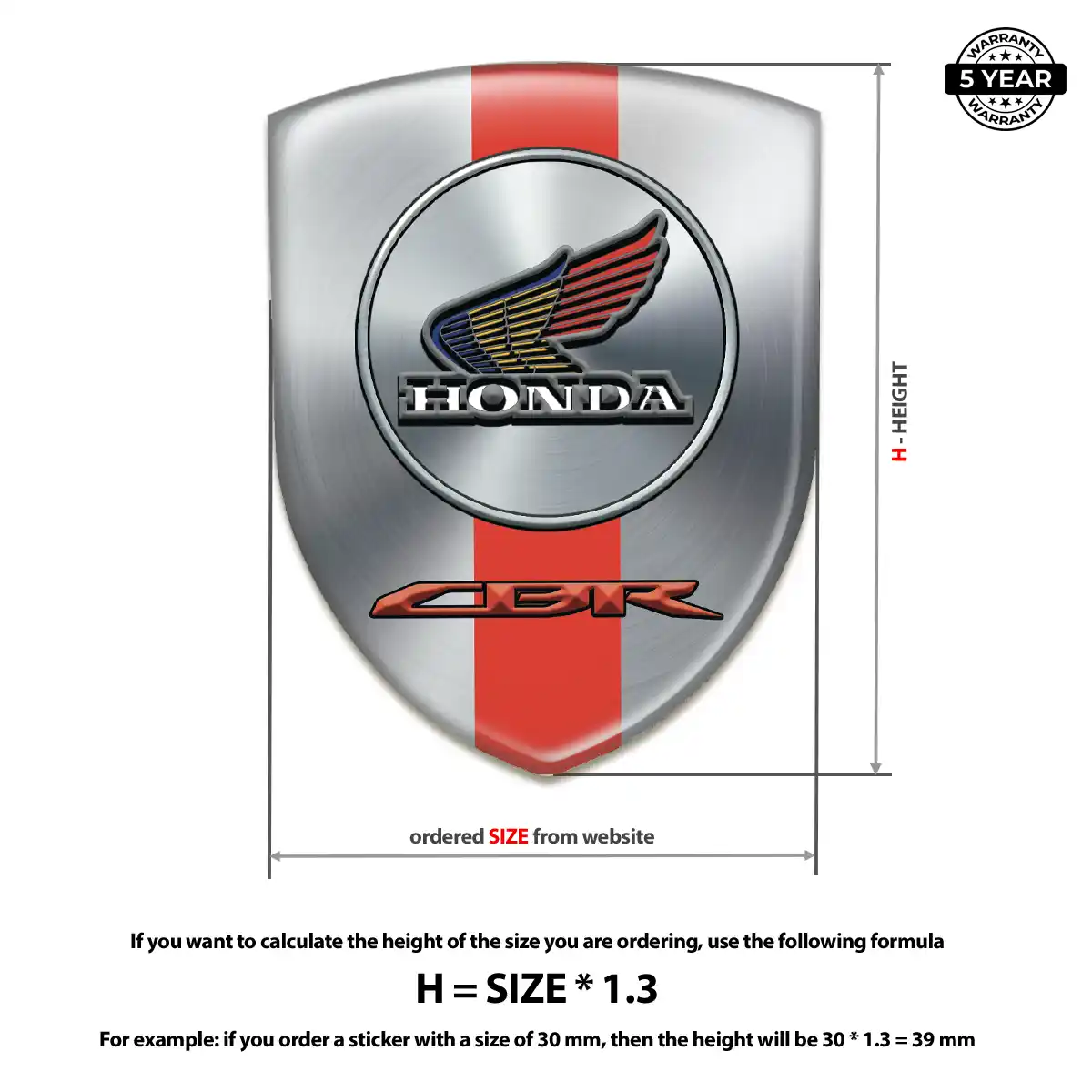 Honda Automotive Resin Decal Sleek Style