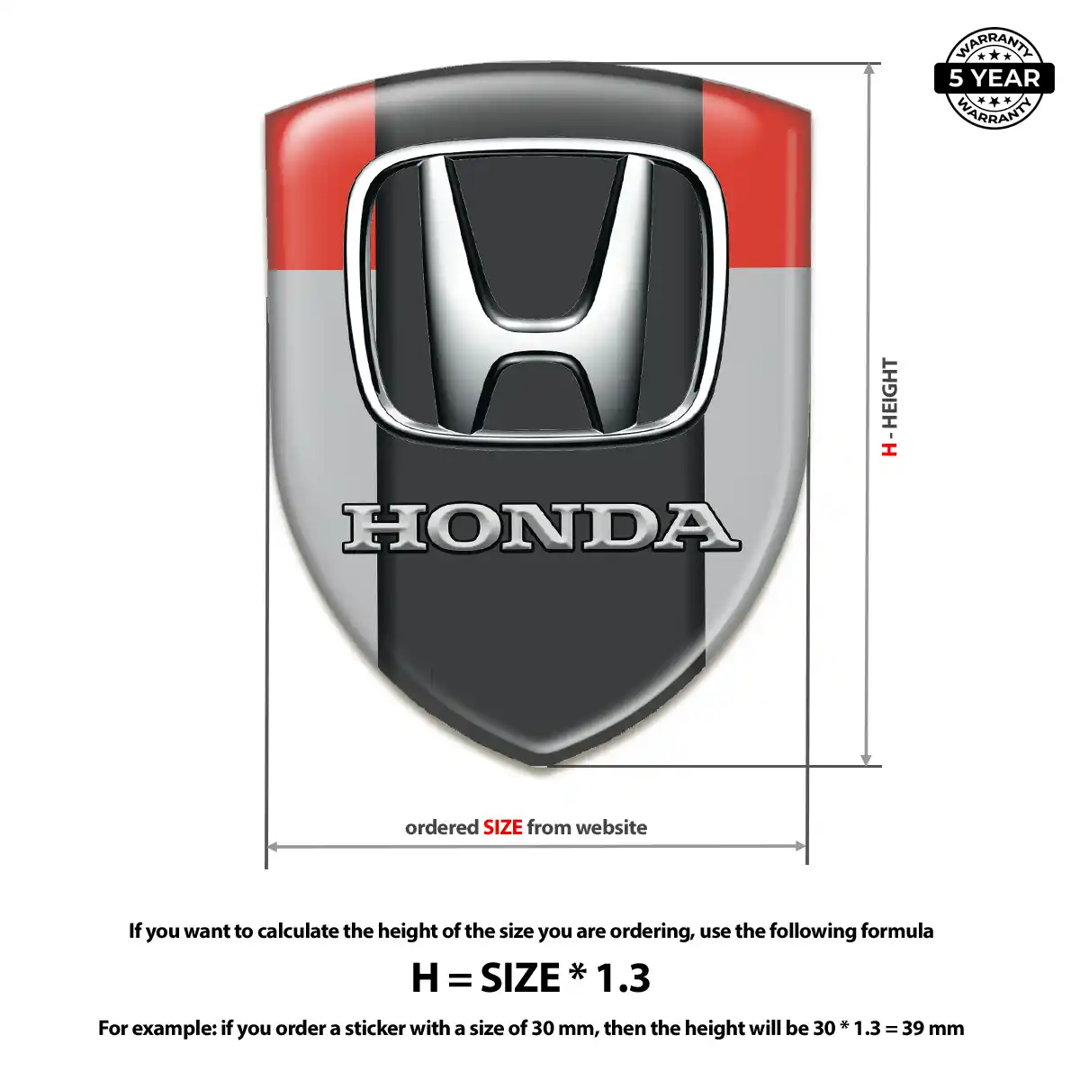 Honda Badge Premium Dome