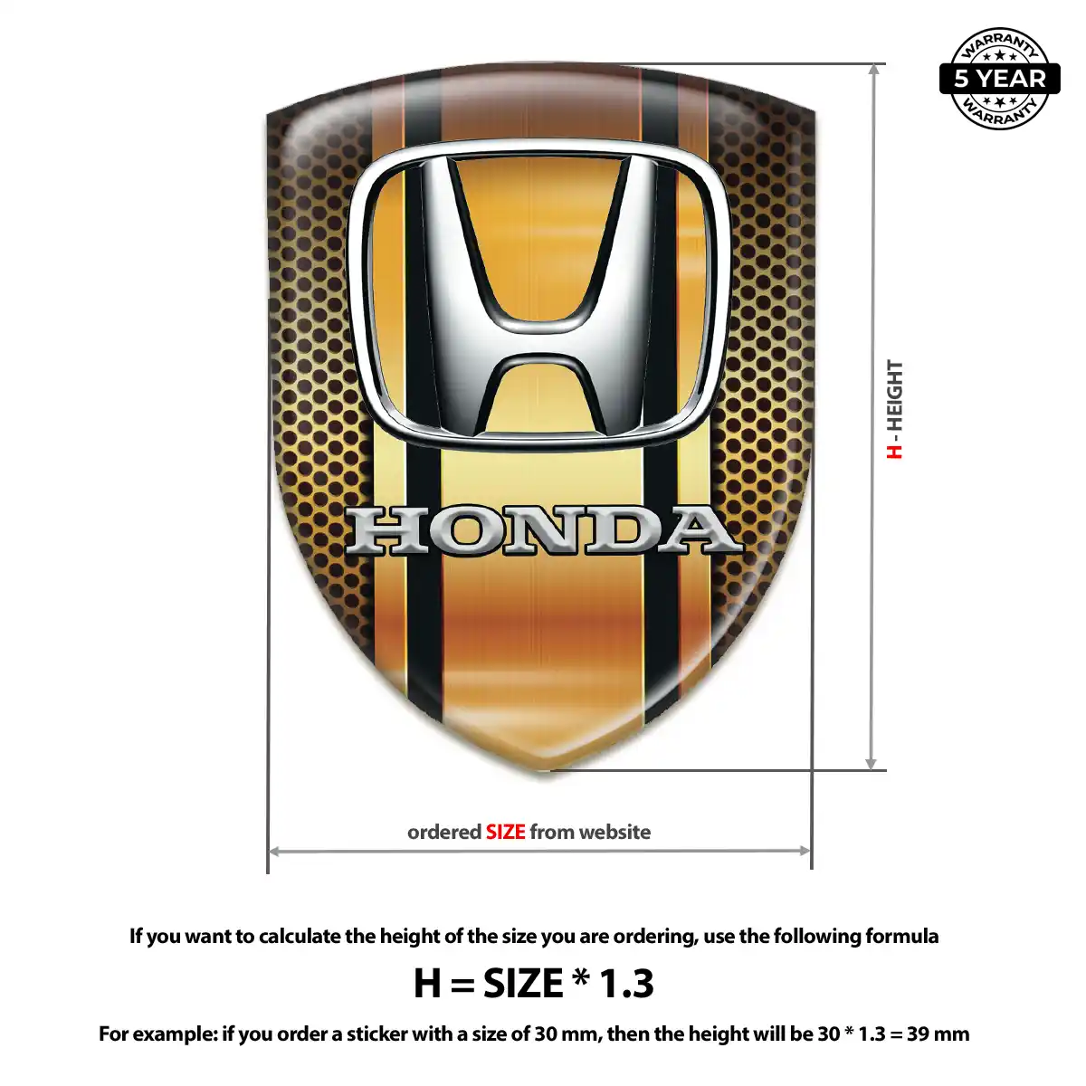 Honda Badge Resin Luxe