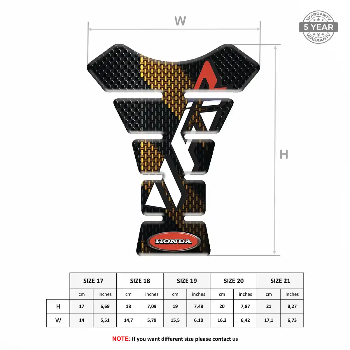 Honda Bike Tank Protector Elite Finish